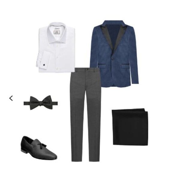 44R Jos A Bank Tailored Fit Peak Lapel Check Dinner Jacket C110897 - Picture 8 of 11